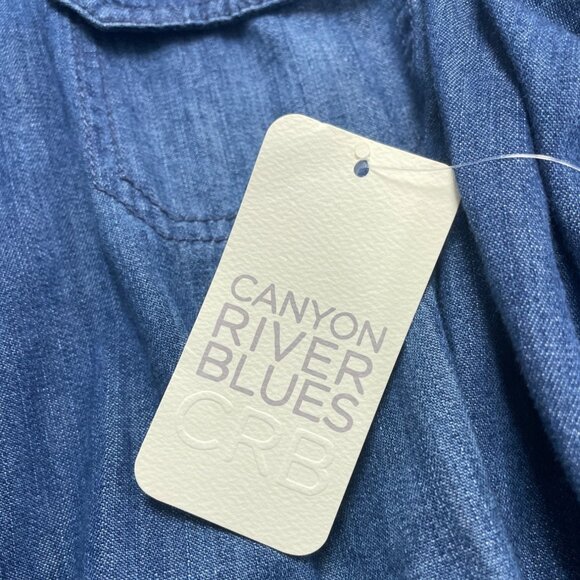 Carry On River Blues Women’s Blue Chambray Long Sleeve Tunic Shirt Size XL - New - Picture 7 of 9